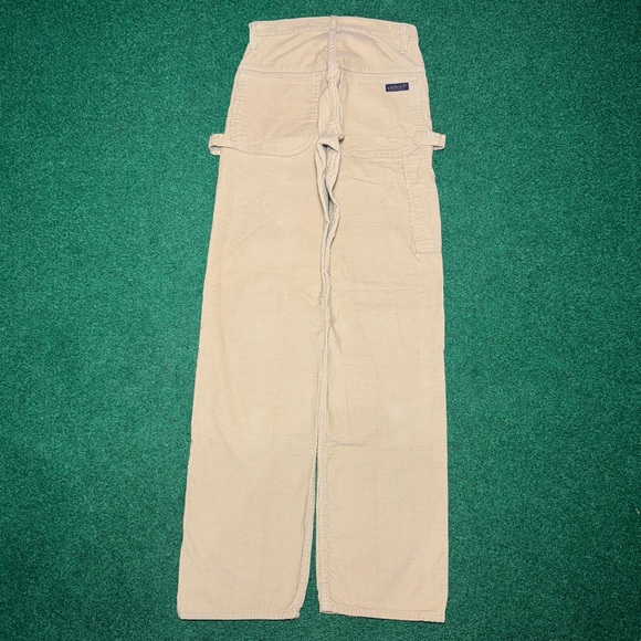 Vintage 70s Corduroy Carpenter Beige Deecee 27x34 Talon Zipper Pants